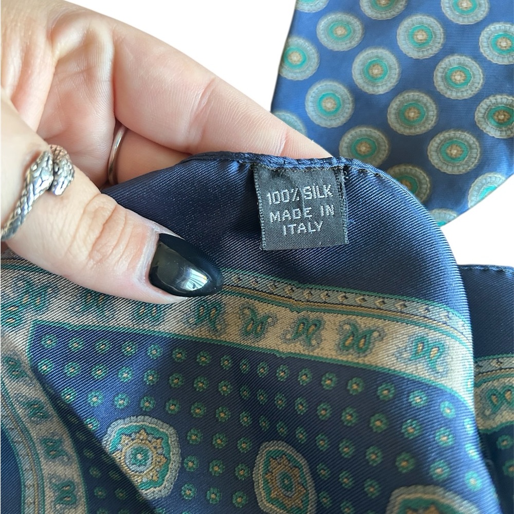 Ted Lapidus 100% Silk Made In Italy Tie With Matching Pocket Square - Picture 3 of 4